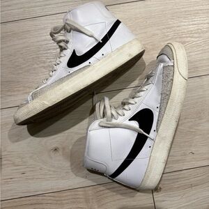 Nike White and Black High-Top Athletic Shoes